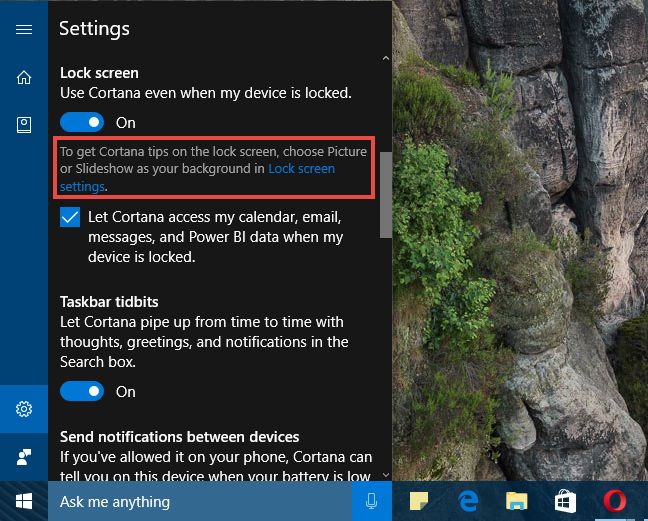 Windows 10, Cortana, Scherm vergrendelen, inschakelen, gebruiken