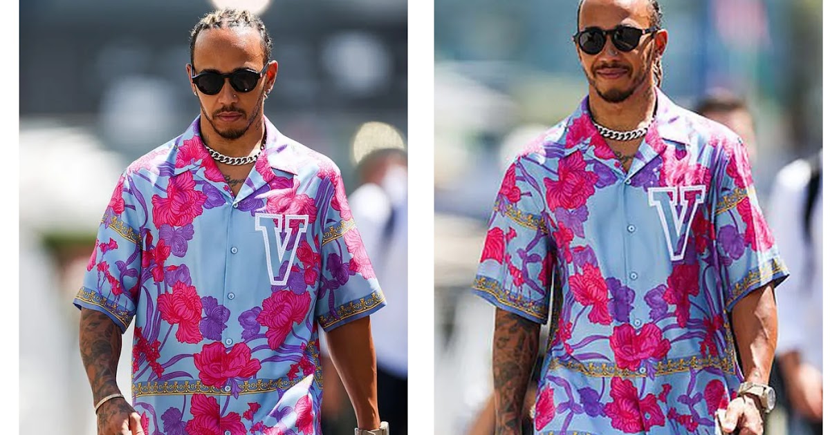 Lewis Hamilton dons a £3,800 Louis Vuitton tailored tracksuit at the  Azerbaijan Grand Prix