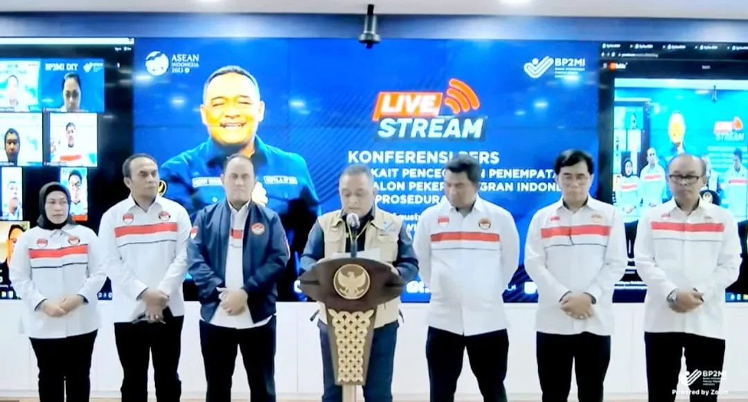 Pada Konferensi Pers tersebut, Benny Rhamdani menyampaikan terkait kronologis pencegahan yang dilakukan oleh BP2MI tersebut. (Foto istimewa)