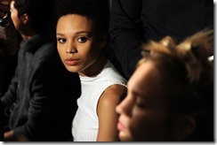 NEW YORK, NY - FEBRUARY 16:  A model poses backstage at the Brandon Maxwell A/W 2016 fashion show during New York Fashion Week at The Monkey Bar on February 16, 2016 in New York City.  (Photo by Craig Barritt/Getty Images for Brandon Maxwell)