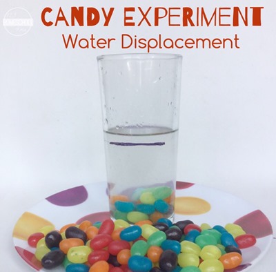candy experiment showing water displacement candy experiment showing water displacement