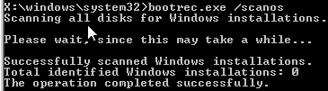 Command Prompt, khởi động, sự cố, Bootrec.exe