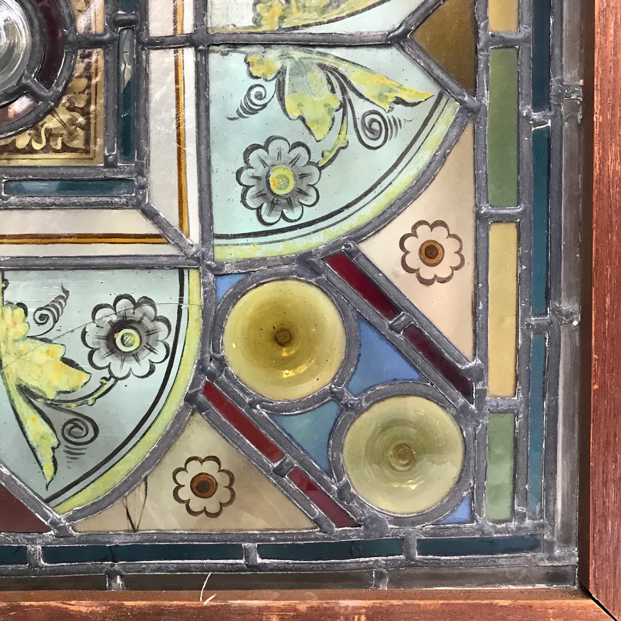 Stained Crown Glass Window, Large