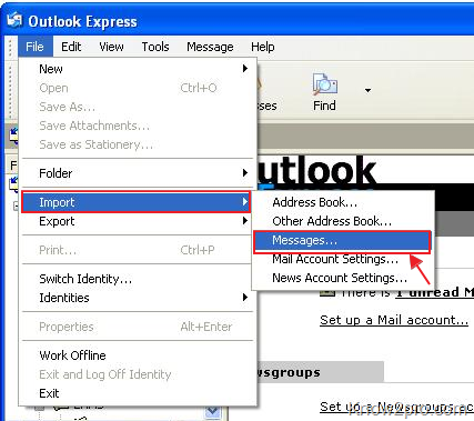 วิธีการ Backup และ Inport ข้อมูลในโปรแกรม Outlook Express