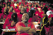 ANC secretary-general Gwede Mantashe listens to discussions on the third day of Cosatu's 11th national congress at Gallagher Estate in Midrand yesterday. Mantashe believes that the Marikana wage settlement puts South Africa on a risky path Picture: DANIEL BORN