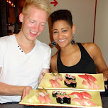 after party Tuna Sushi feast with Tiffany & Krystal from the Dream Girls Broadway play in Tokyo, Japan 