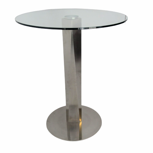 Modern Chrome & Glass High Top Table