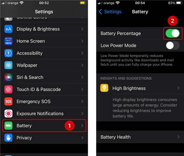 Abilita la visualizzazione della percentuale della batteria su iPad e iPhone meno recenti