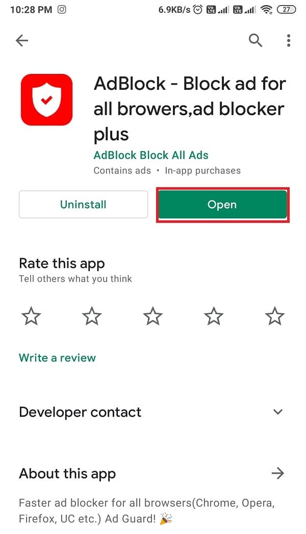 Udaj się do sklepu Google Play i zainstaluj Adblock na swoim urządzeniu |  Jak pozbyć się reklam na telefonie z Androidem