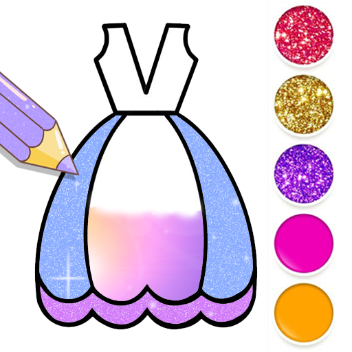 Dresses Coloring Book Glitter