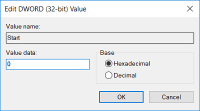 値を0に変更し、[OK]をクリックします