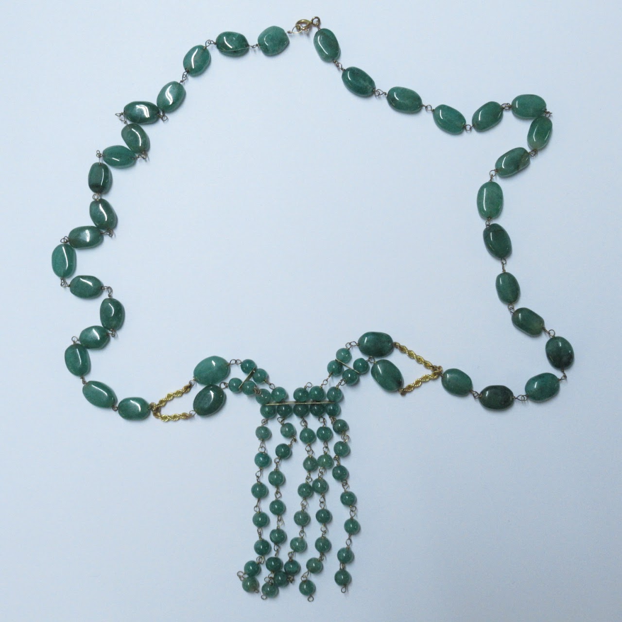 18K Gold and Jade Stone Necklace