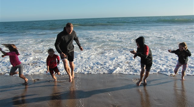 They raced the waves and guessed where it would stop