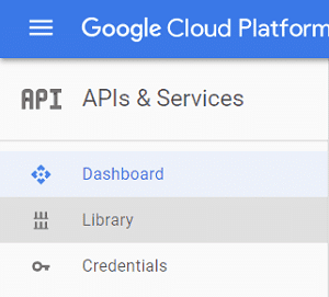 คลิกที่ APIs & Services จากนั้นเลือก Library