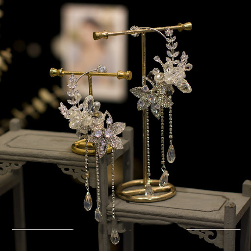 Title 6, Korean Bride Sweet Ear Hanging Zircon earrings,...