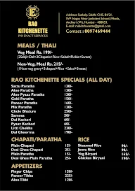 Rao Kitchenette menu 1