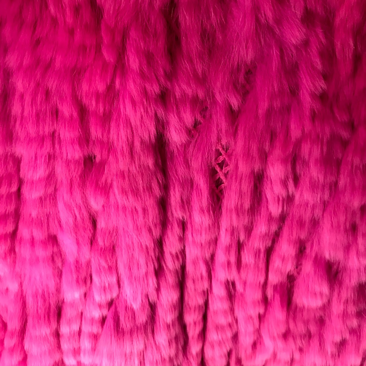 Sophia Swire Knit Pink Rabbit Fur Shawl