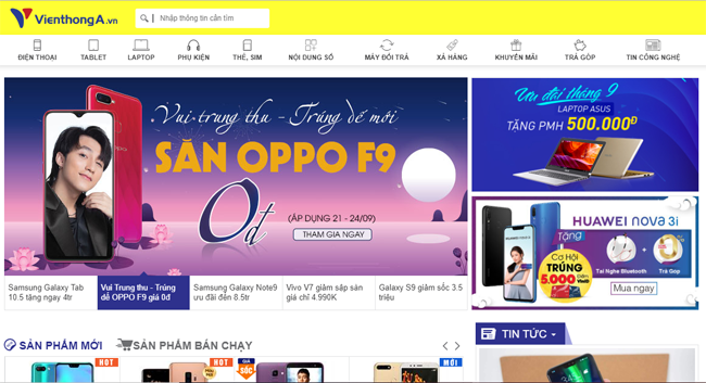 Trang web của Viễn Thông A