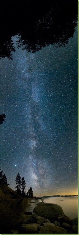 milky way over night lake