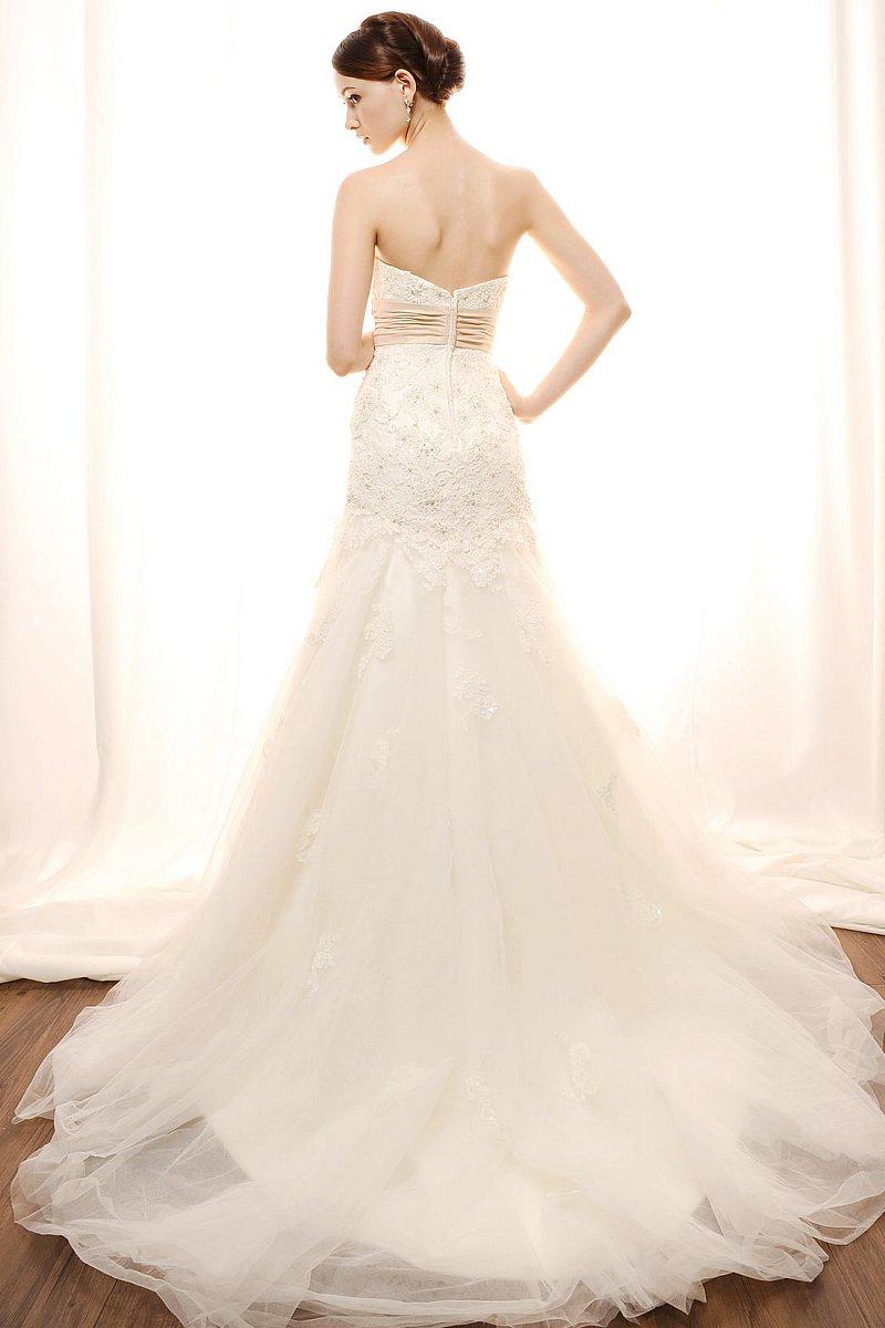 Eden Bridals Royal Duchess Satin and Lace Wedding Dress