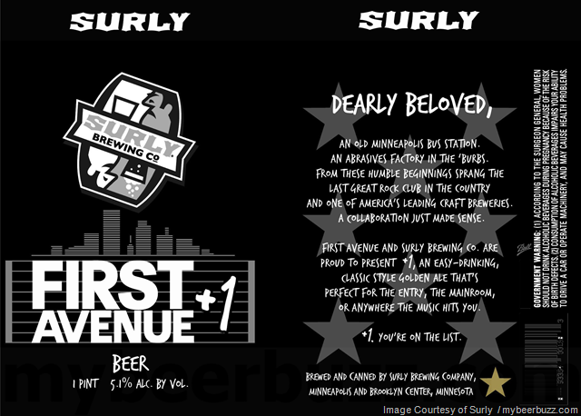 Surly Brewing - First Avenue + 1 Beer 16oz Cans