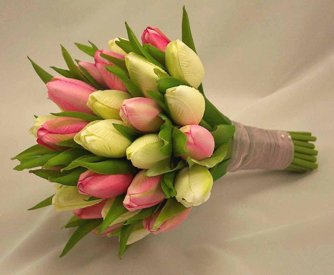 Cream & Pink Tulip Bridal Posy