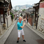 steep streets in bukchon hanok village in Seoul, South Korea 