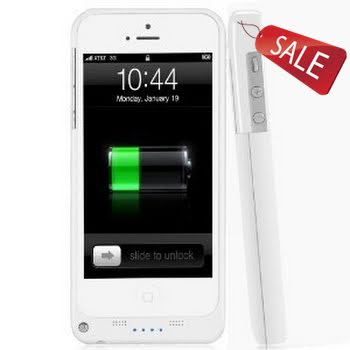 ZuZo Powerbank iPhone 5 Rechargeable External Battery Full Protective Case with Apple new 8 Pin Lightning Charging Connectors - AT&T, Sprint, Verizon (White)