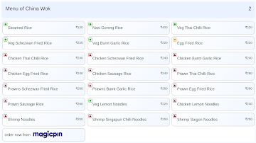 China Wok menu 