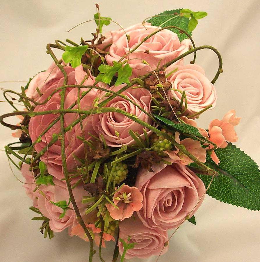 Pink Mixed Rose & Twigs Posy