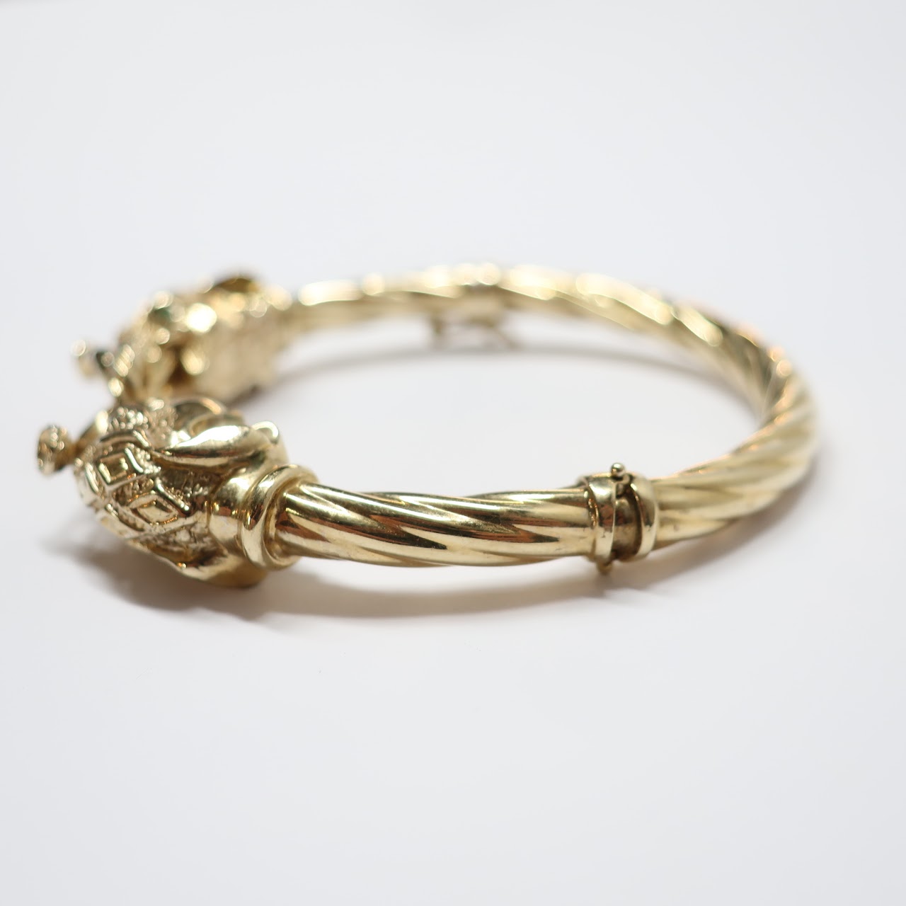 14K Gold Elephant Bangle