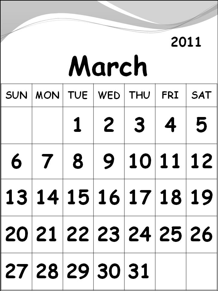 march calendar 2011 printable kids. Blank March 2011 Calendar