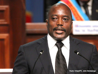 Le président  Joseph Kabila Kabange prononçant son discours  sur l’état de la nation le 15/12/2012 à Kinshasa, devant les deux chambres du Parlement réunies en congrès. Radio Okapi/ Ph. John Bompengo