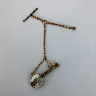 Gold & Shell Banjo Watch Chain