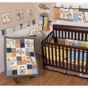  Sumersault 4 Piece Animal Patch Crib Bedding Set