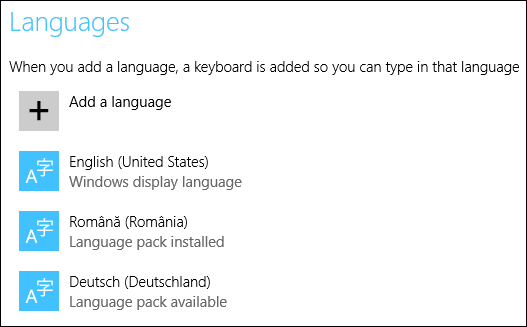 Windows 8, Windows 8.1, Keyboard Input Language, เพิ่ม, ลบ