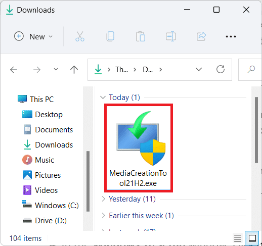 Preuzeta exe datoteka u File Exploreru