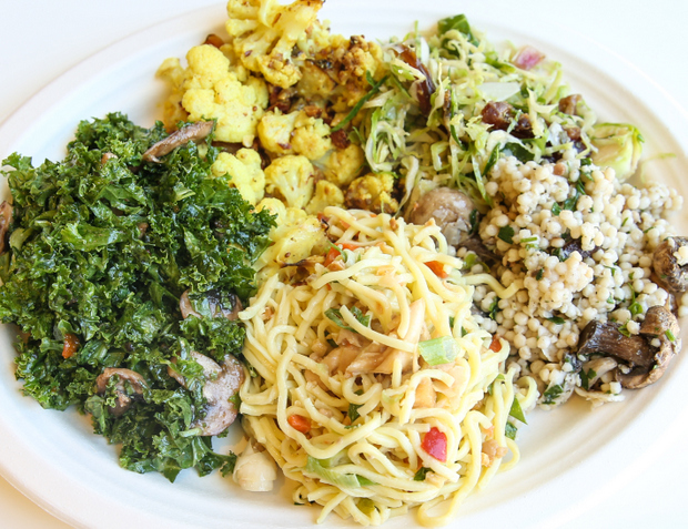 photo of  plate with different kinds of salads