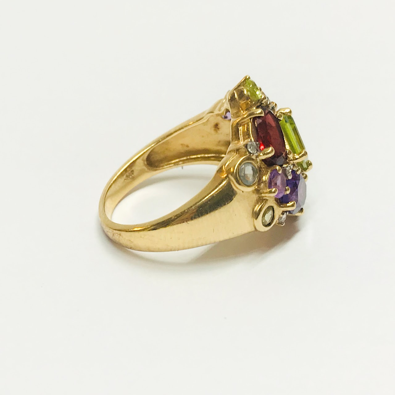 10K Gold & Multi Colored Stone Ring