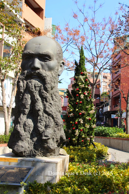 A monument along the street