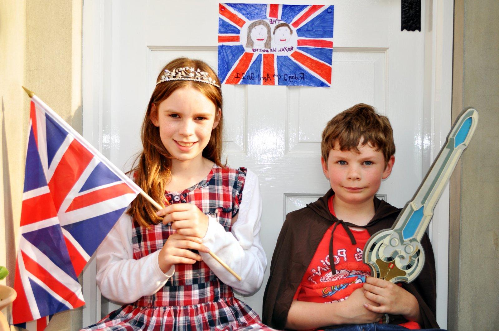 Here we see Matthew dressed as St George and Lauren in a red, white and blue