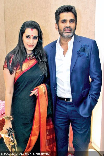 Mana and Suniel Shetty attend Arjun Hitkari and Gayatri's sangeet ceremony, held in Hyderabad recently.