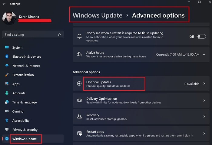 วิธีติดตั้งไดรเวอร์และรายการอัพเดทเสริมใน Windows 11