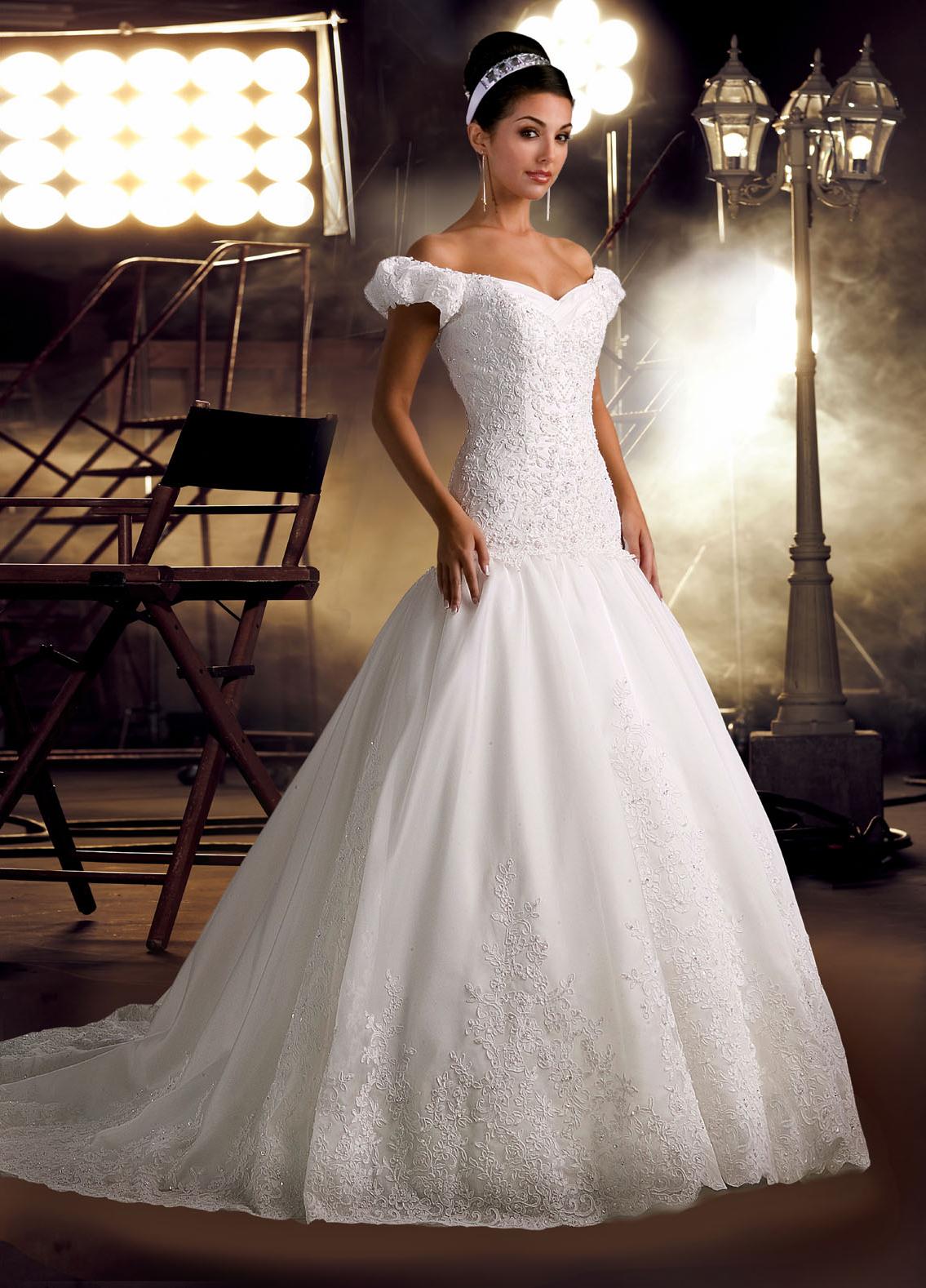 Organza Ball Gown Chapel Train