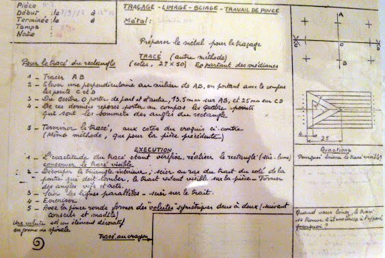 sciage - Exercice de traçage limage sciage -travail de pince 1ere année CAP(1973) P1010454