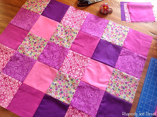 Pink/Purple Bubba Quilt by Rhapsody and Thread