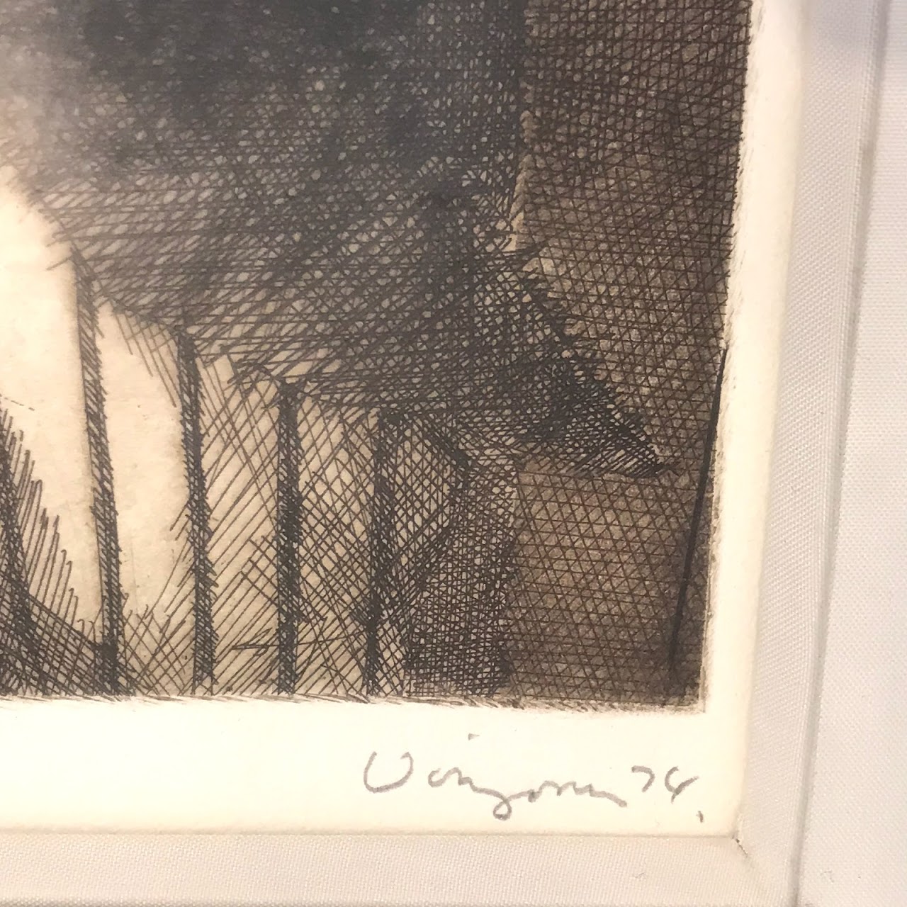 Signed Nixon/Ford Political Etching