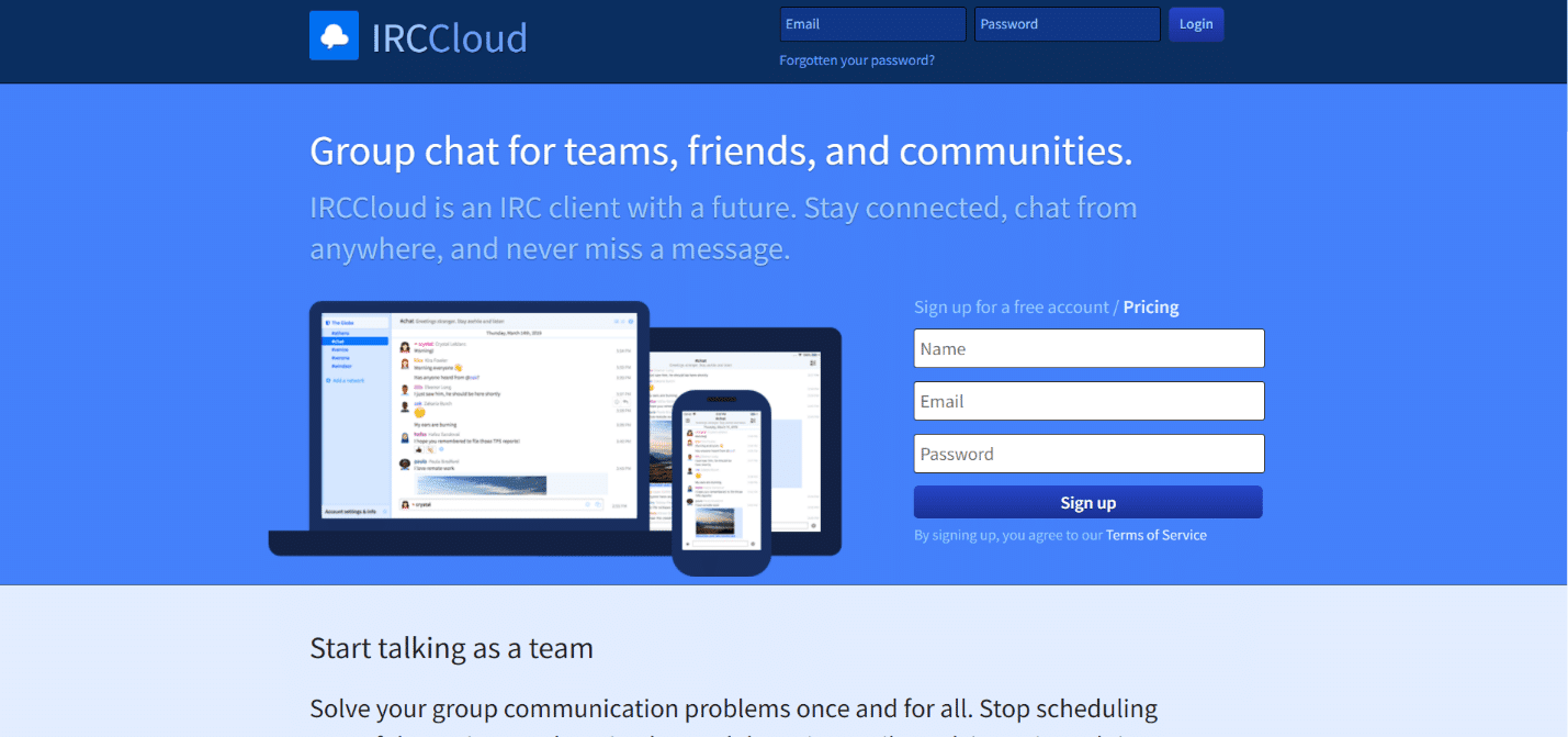 IRCCloud.  Los mejores clientes IRC para Windows