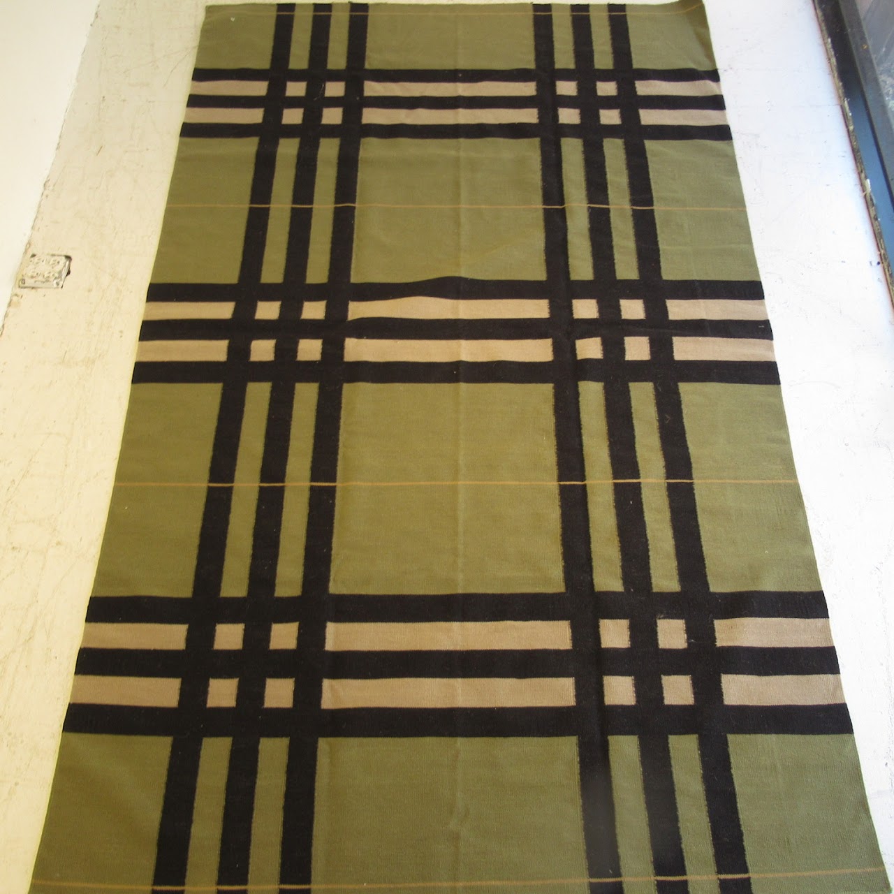 Oversized Plaid Wool Area Rug 3