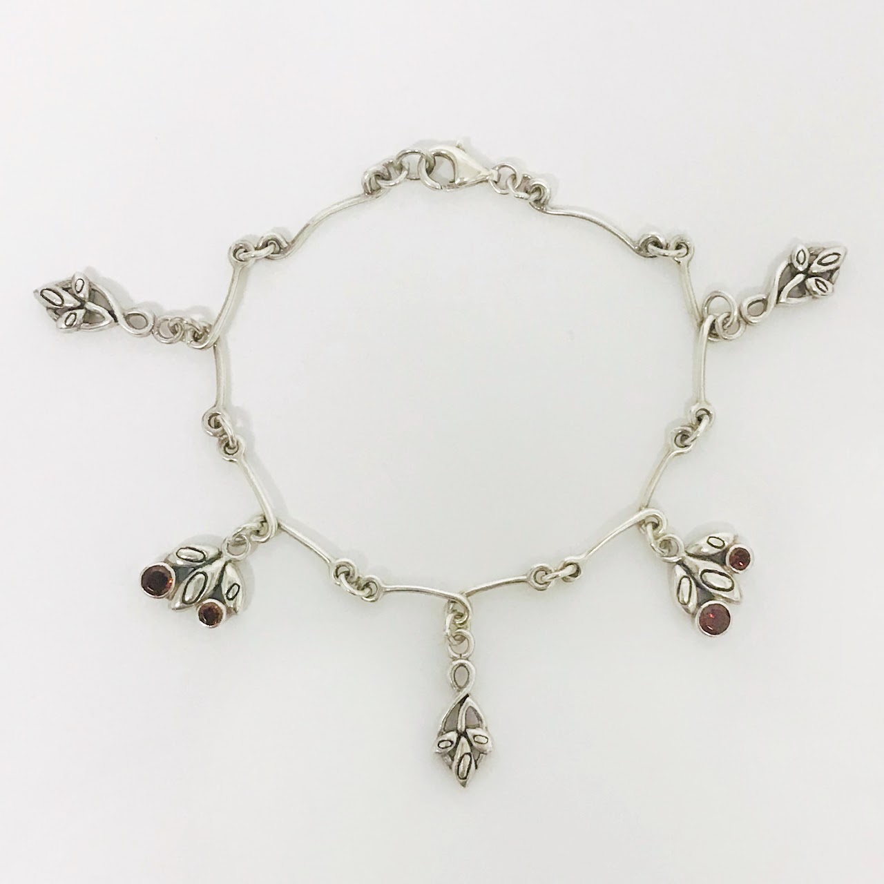 Sterling Silver & Garnet Bracelet